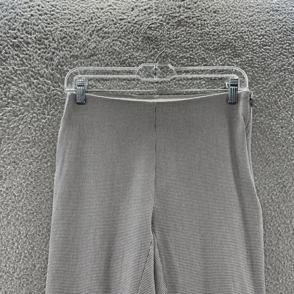 LOFT Pants Women's 0 Gray Stretch Hounds Tooth Ankle Zip Casual Pants Ladies 0 - Picture 2 of 14